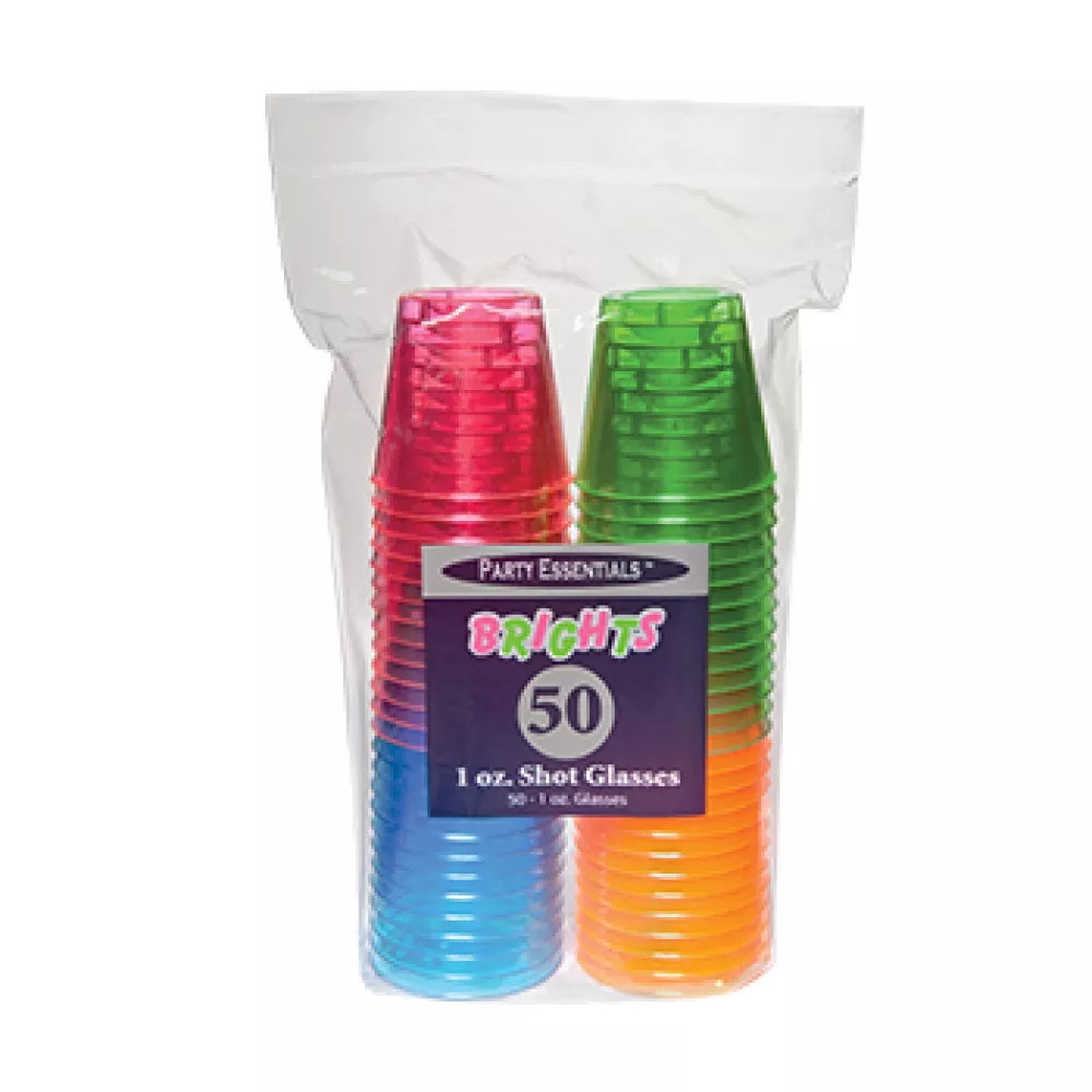 1 oz. Neon Shot Glasses - 5 packs