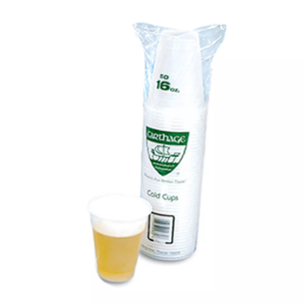 16 oz Plastic Beer Cups - Disposable Cups for Parties (500 Count)