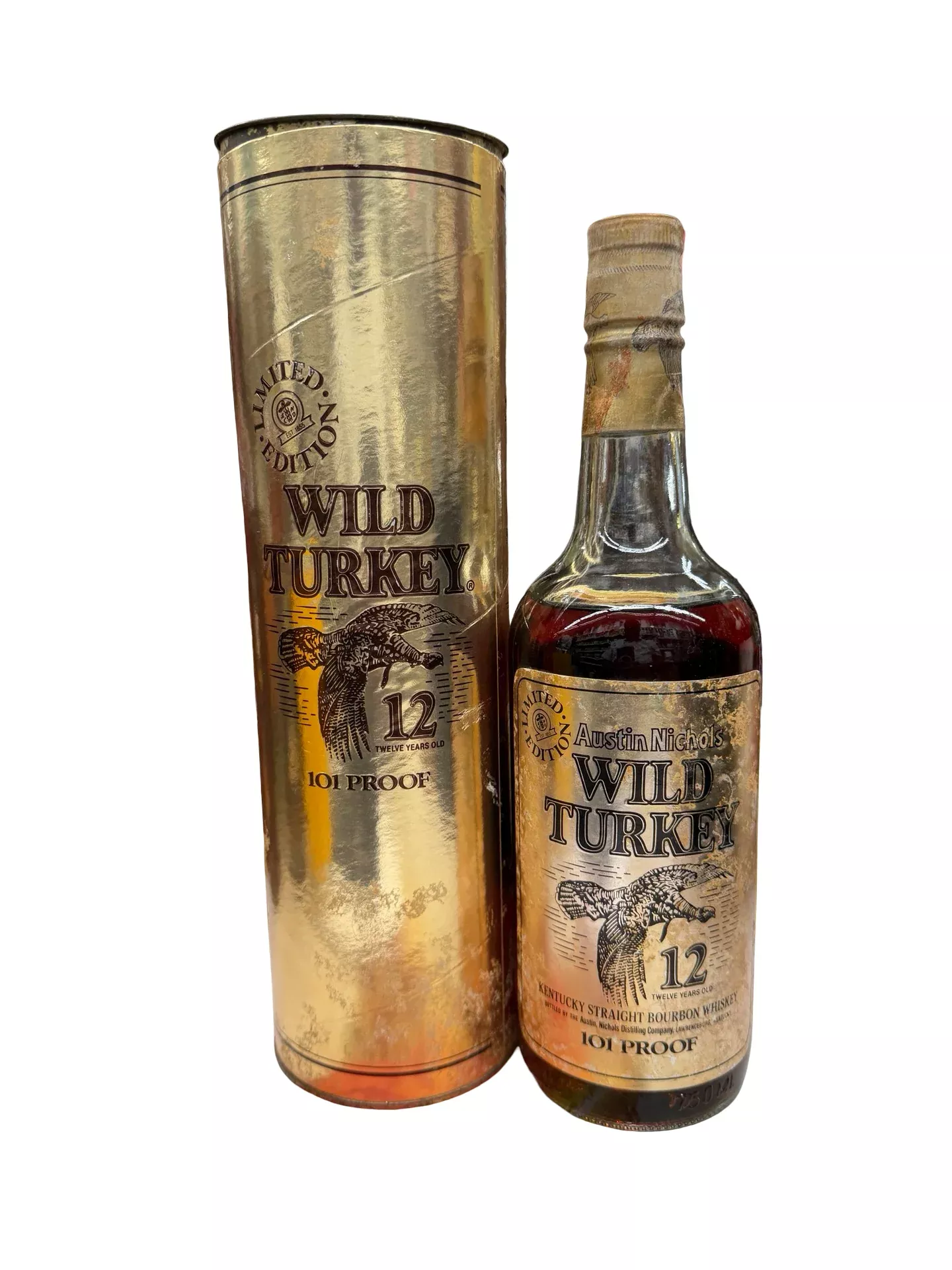 1985 Wild Turkey Cheesy Gold Foil 12 Year Old 1st Release of CGF Kentucky Straight Bourbon Whiskey 750ml