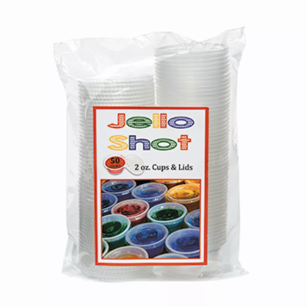 2 oz Jello Shot Cups with Lids- Disposable Portion Cups(5 packs)