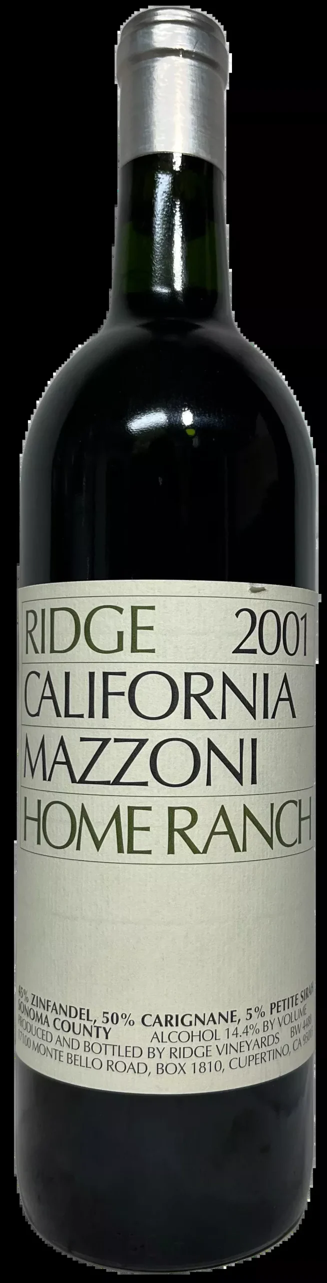2001 Ridge Mazzoni Home Ranch Proprietary Red