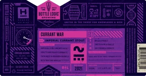 2021 Bottle Logic BrewingCurrant War Imperial Stout Beer