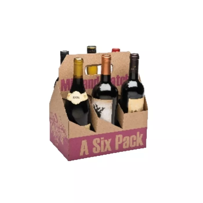 6-Pack Printed Wine Carrier - 50 Count