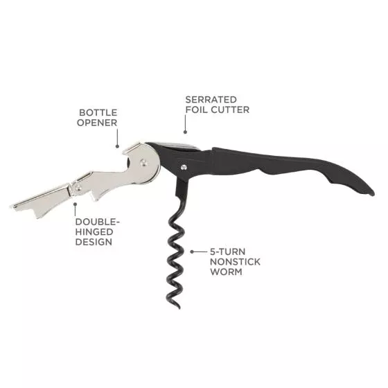 Double Hinged Corkscrew - Black