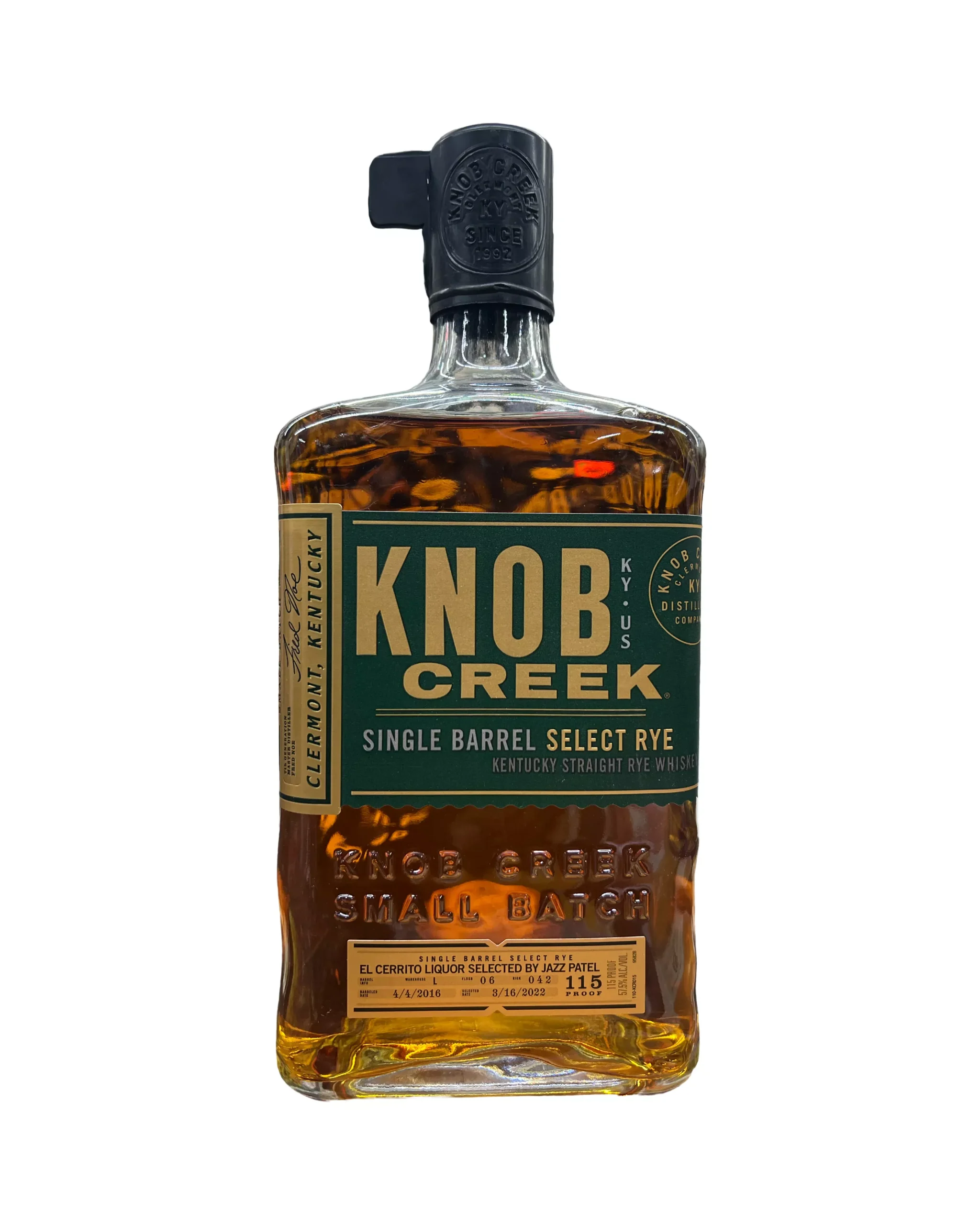 Knob Creek Single Barrel Select El Cerrito Liquor Store Pick Straight Rye Whiskey 750ml