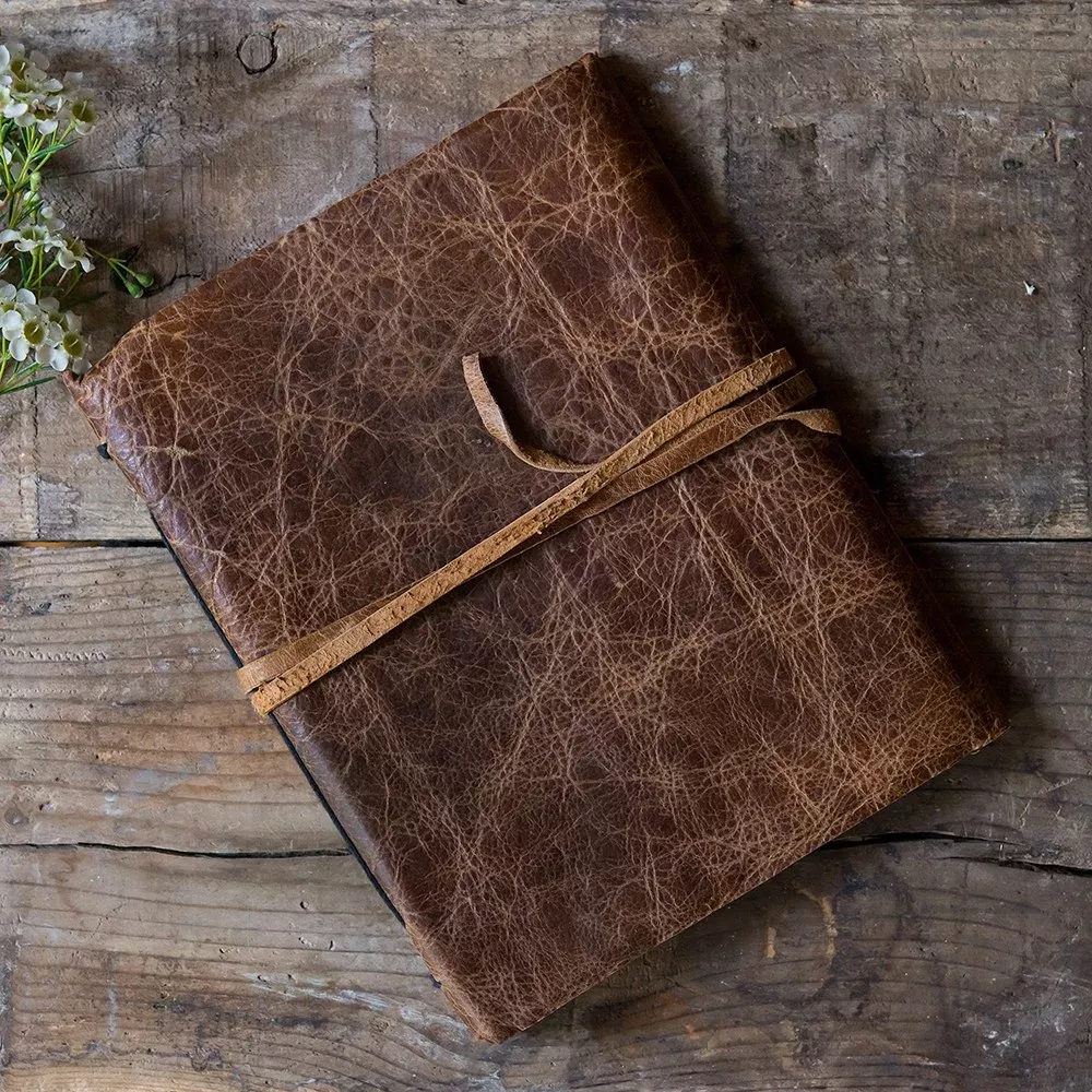 Leather Bound Journal Rustic Style Guest Book