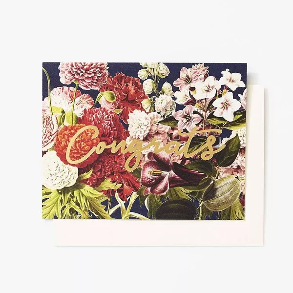 Waste Not Paper Congrats Bouquet Foil Card
